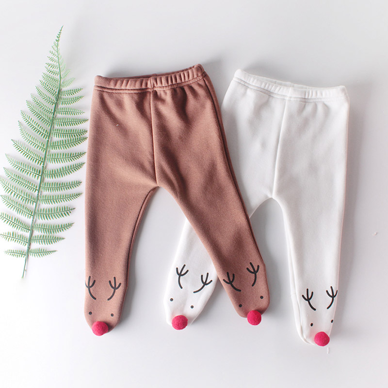 

Christmas Baby Girls Boys Thick Children Pants New 2020 Autumn Winter Fashion Boys Girls Cute Deer PP Panty-Hose Kids Pants, Gray