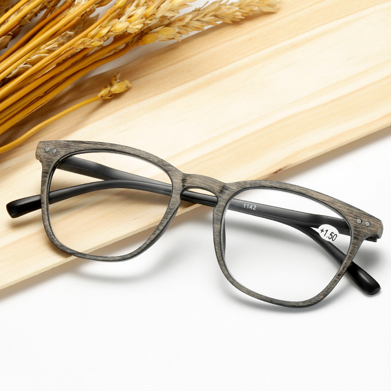 

Ahora Retor Imitation Wood Reading Glasses For Women&Men Square Presbyopia Eyeglasses Hyperopia +1.0+1.5+2.0+2.5+3.0+3.5+4.0