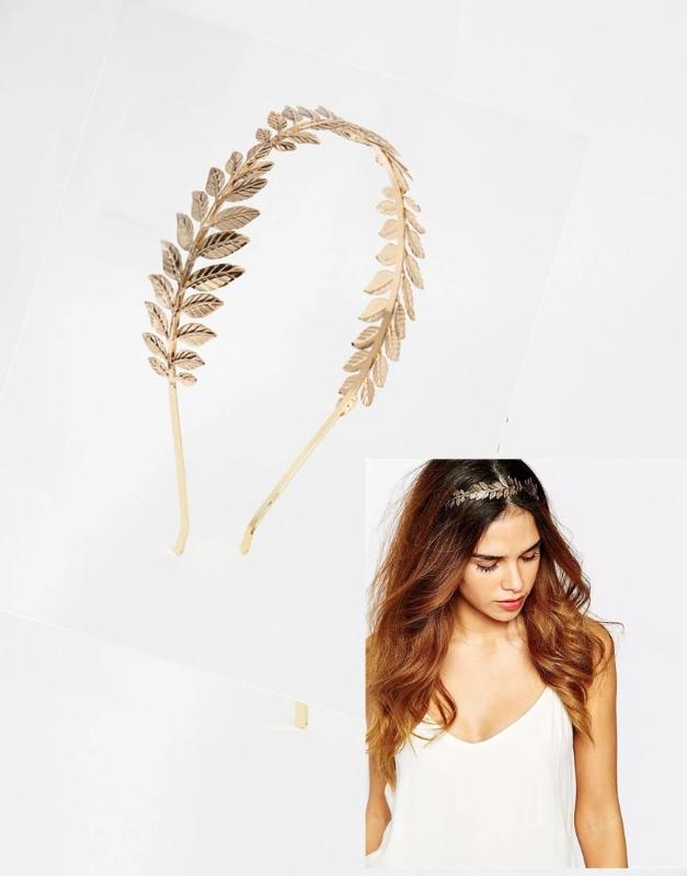 

European Greek Goddess Headband Metallic Leaves Branch Crown Hair Band Wedding Bridal Tiara Shimmer Vintage Jewelry Hair Accesso