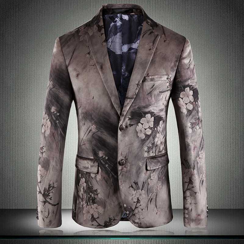 

Mens British Luxury Style Wedding Party Masculino Europe Size Single Breasted Slim Blazer And Jackets Men, As pic