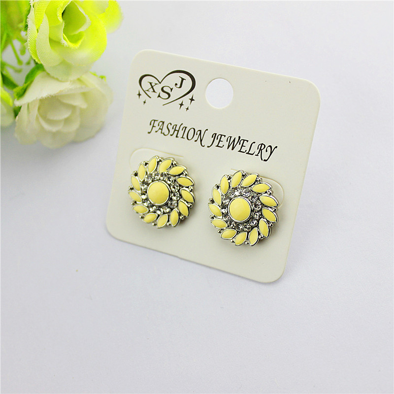

The new yellow gorgeous fashion accessories wholesale girls birthday party noble stud earrings earrings gift free shipping