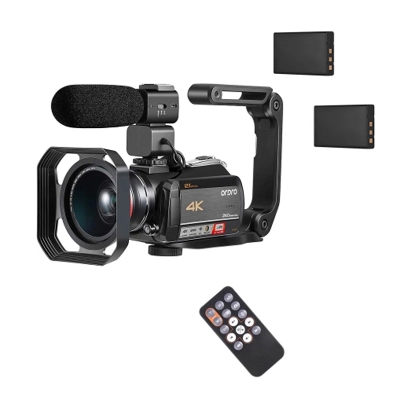 

ORDRO AC5 4K WiFi Digital Video Camera Camcorder Recorder DV 24MP 3.1 Inch IPS Presssn 12X Optical Zoom Time-Lapse Face Dete, Black