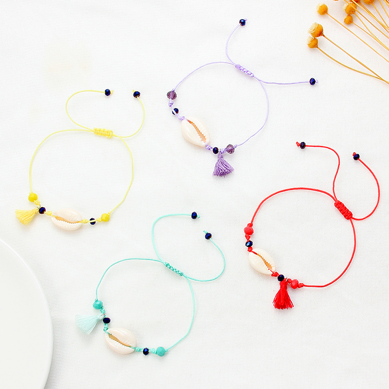 

1Pcs Starfish Shell Bracelets 12 Colors Handmade Braided Rope Braided Memory For Women Girls Female Jewelry Dropshipping