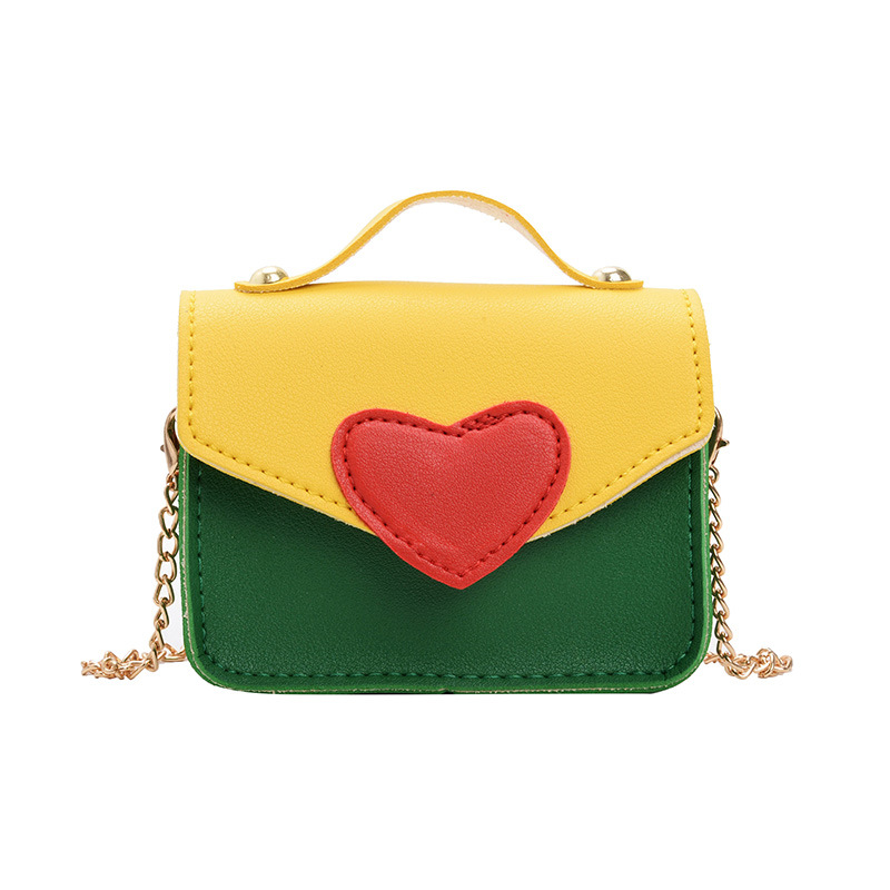 

New Arrival Girls' love color contrast Messenger Bag - yellow cover