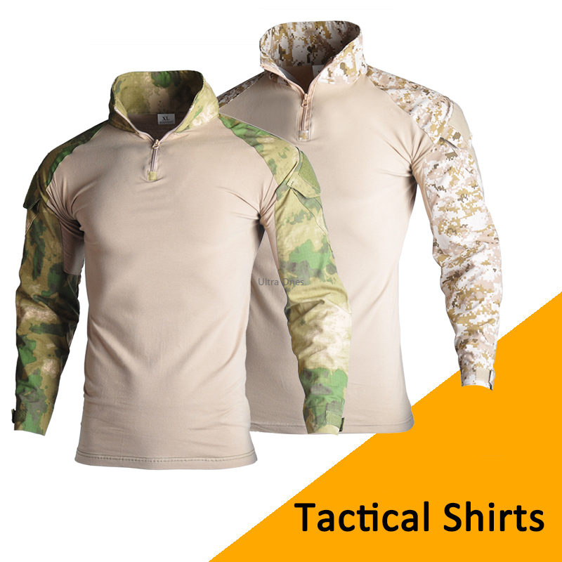

Outdoor Tactical Shirts Hiking Camouflage Long Sleeve Men Climbing Hunting Shirt Shooting Cycling Army Cs Wargame Cloth, Black