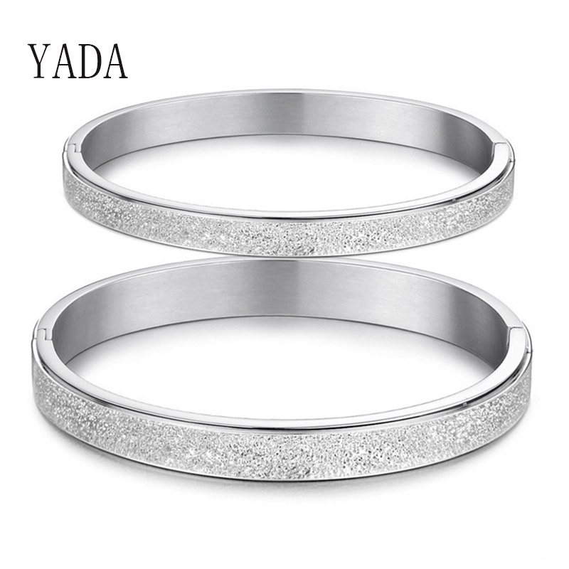 

YADA Trendy Silver color Lovers Couple Bracelets&Bangles For Women Men cuff Bracelets Charm Friendship Crystal Bracelet BT200138