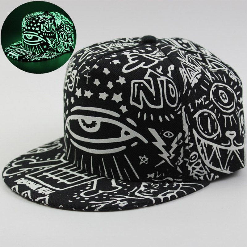 

Graffiti Snapback Cap Hat Women Man Noctilucence Baseball Hat Luminous Hip Hop Cap diamond casquette de gravity fall, Vip