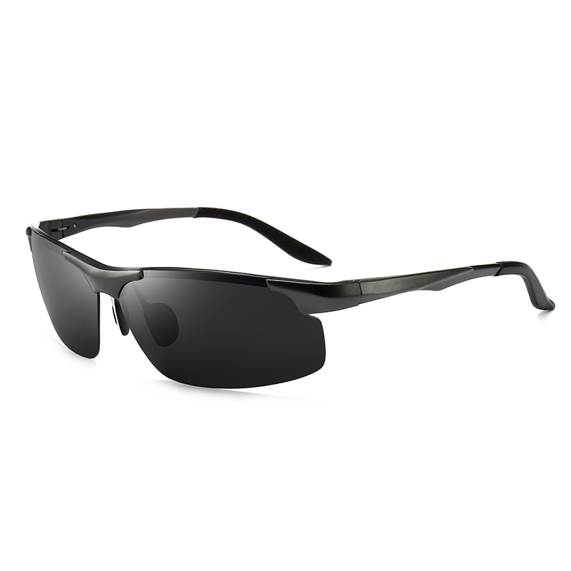 

2020 Fashion Semi-rimless Men Polarized Polaroid Material Lense Sunglasses Pilot Al-Mg Alloy Temple 471 UV400 Protection Eyewear