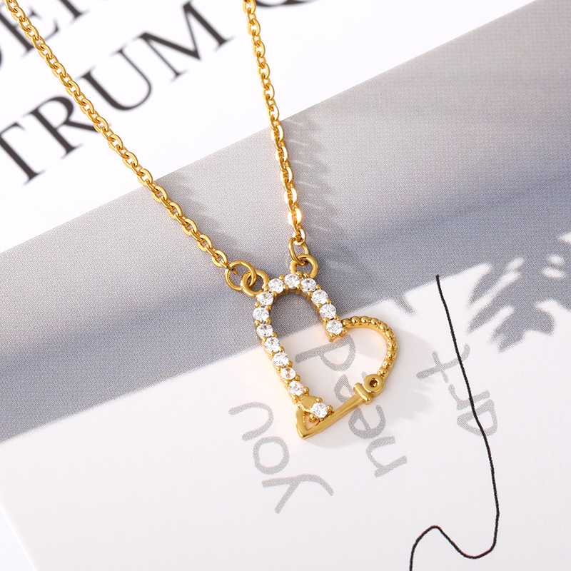 

Women's Wedding Jewelry Crystal Zircon Heart Pendant Necklace Give Wife Girlfriend Lover Engagement Valentine's Day Holiday Gift