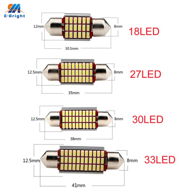 

YM E-Bright 2PCS 31/36/39/41mm C5W Canbus 3014 LED Super bright Festoon Error free Car Led Bulbs Reading Lights 6500K 12V, As pic