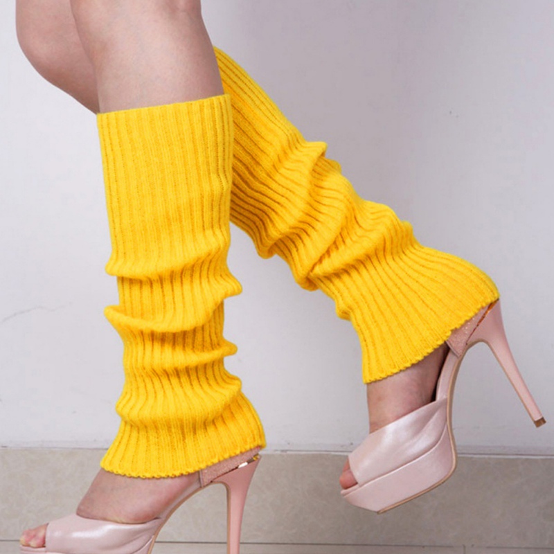 

Autumn Winter Women Knitted Leg Warmer Solid Color Korean Warm Boot Socks Outdoor Leg Warmer