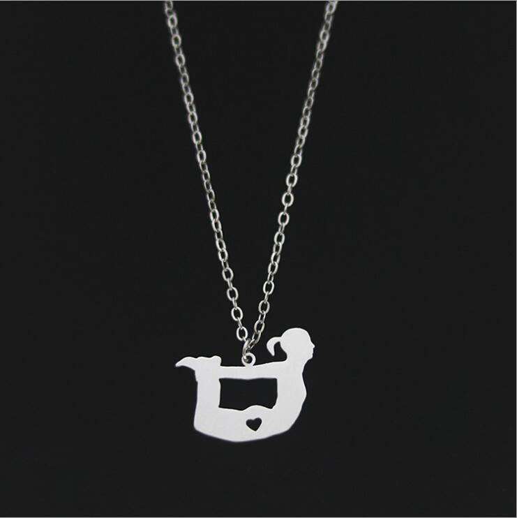 

Stainless steel Yoga athlete pendant necklace---Drop shipping