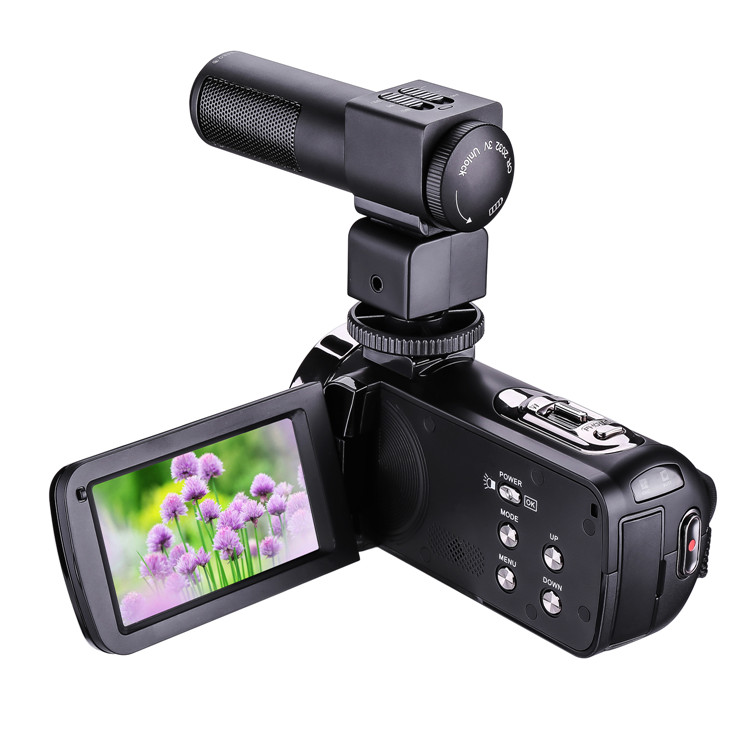 

Full hd 1080p home use digital video camera with 3.0'' touch display and 16x digital zoom mini DV, Black