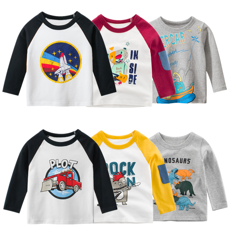 

Boys T-shirts Baby Autumn Cotton Sweatshirt Cartoon Traffic Excavator Tops Long Sleeve Top for 2- Years Boy Girl Child Clothes, By3560-y