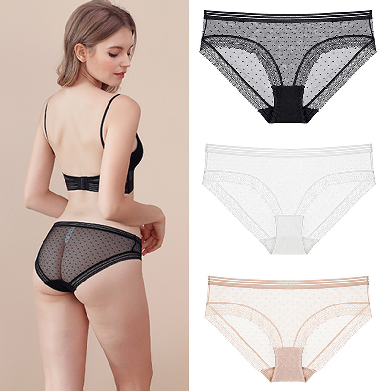 

Women Panties Sexy Lace Underwear Woman Knickers Lace Panties Mesh Floral Lingerie Female Seamless Briefs Underpants Low-Rise, Black