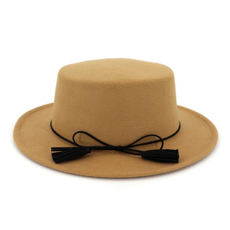

New Women hat Style Autumn Winter New Hats For Women Soft Wide Brim Felt Bowler Fedora Hat Floppy Cloche Women's Party, Red