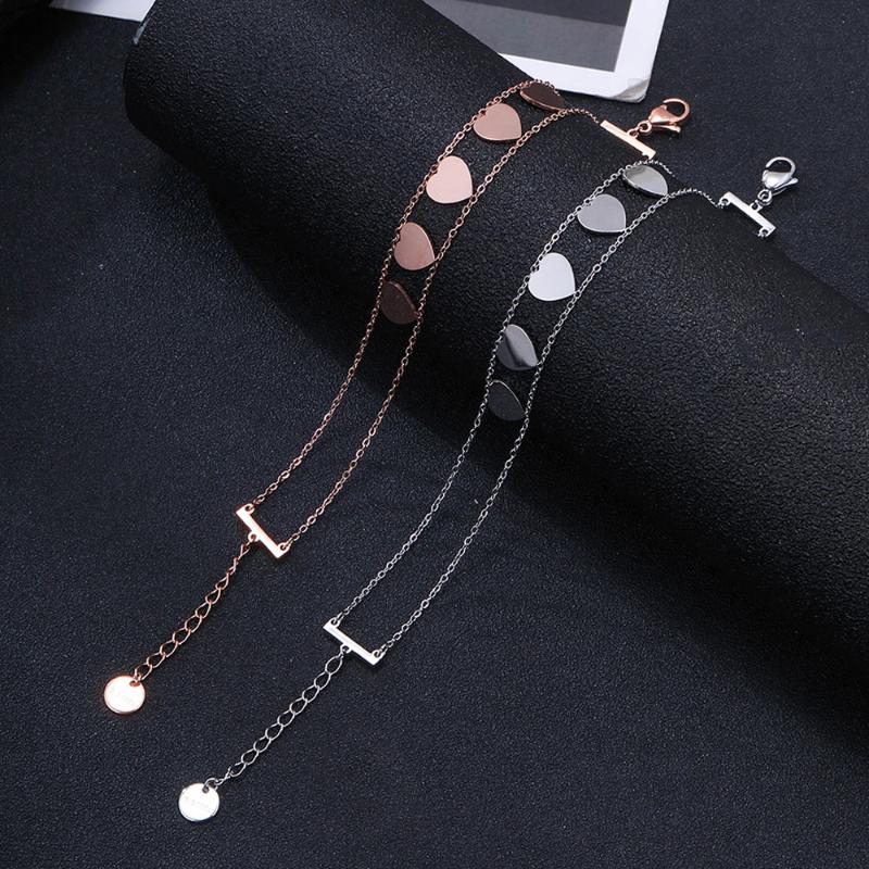 

Stainless Steel Bracelets For Woman Hear Stars AMORE Letter Double Layer Chain Charm Bracelet Girl Party Jewelry Gift Wholesale