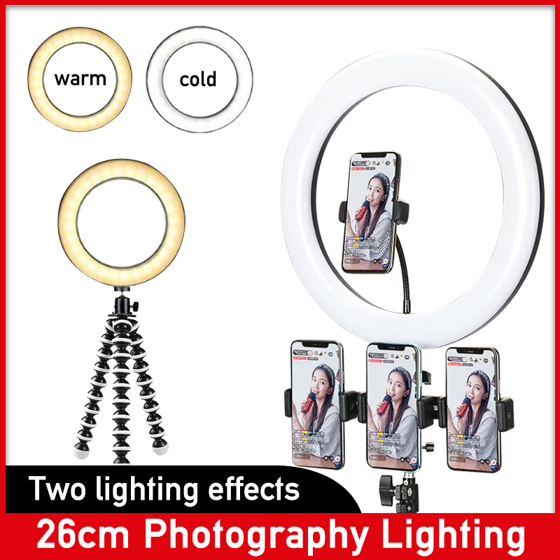 

10inch LED Ring Light 26cm Photographic Lighting Selfie Ring Lighting with Stand for Smartphone Live Youtube Makeup Video Studio