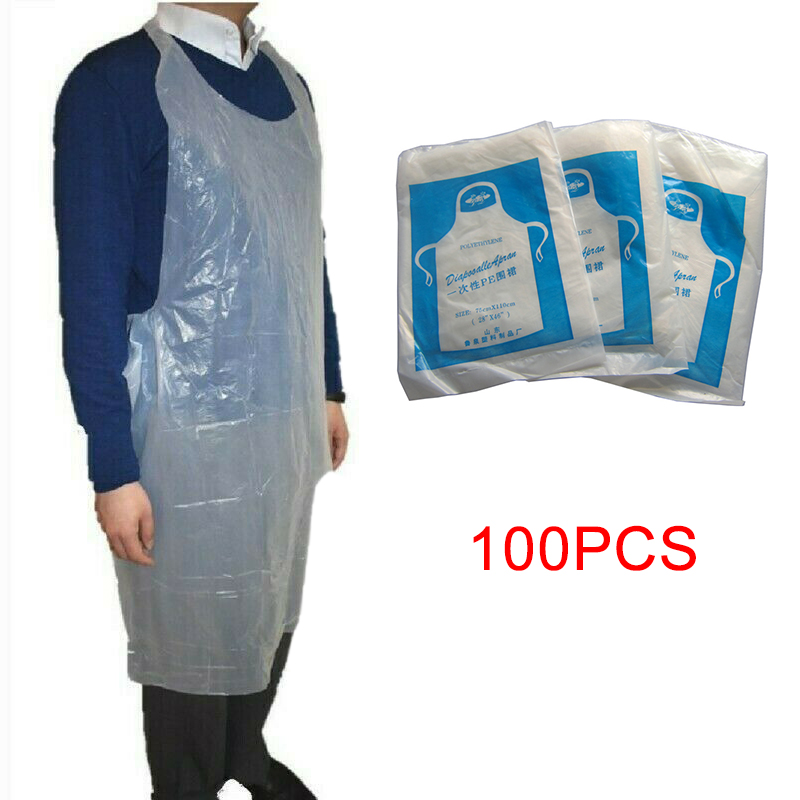 

100pcs Disposable Aprons Waterproof Oil Proof Antifouling Plastic Aprons Anti-splash Kitchen Supplies LXY9