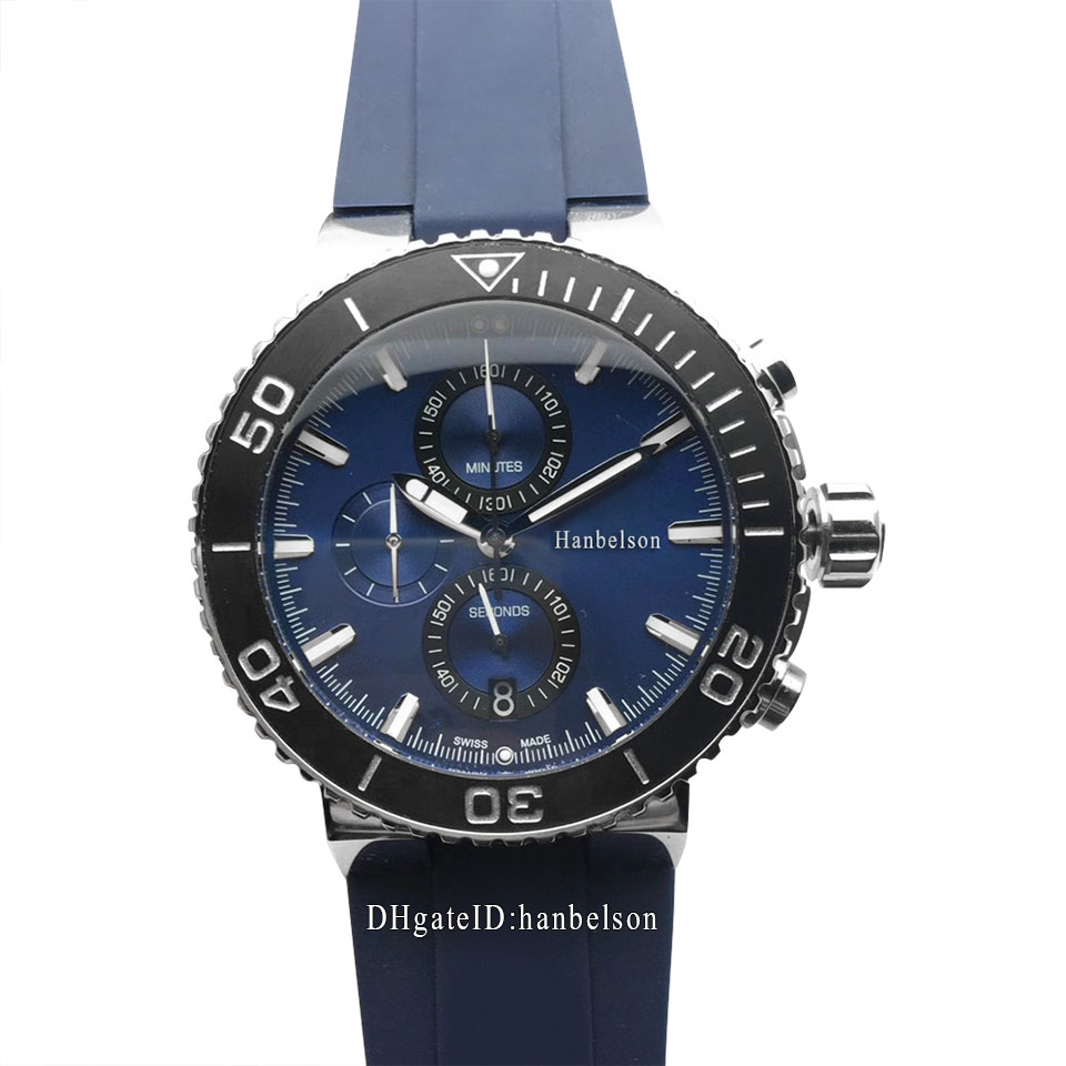 

NEW Mens Sport Watch Wristwatches montre Japan Quartz movement Chronograph blue face Wristwatches Steel Case montre de luxe