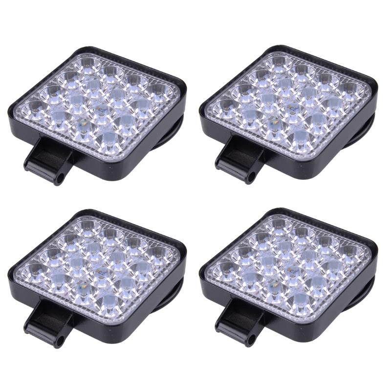 

48W Car 4pcs 16LED LED Work Light Fog Flood Spot Lamp Square for Car Truck Off Road Tractor 12V 24V