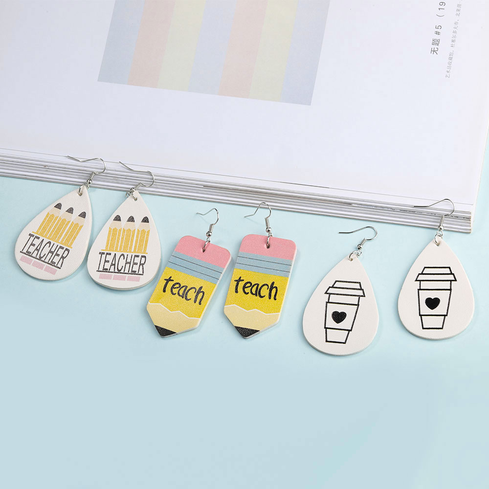 

design i love math teacher pencil waterdrop earring fashion jewelry graduation season gifts for student teacher