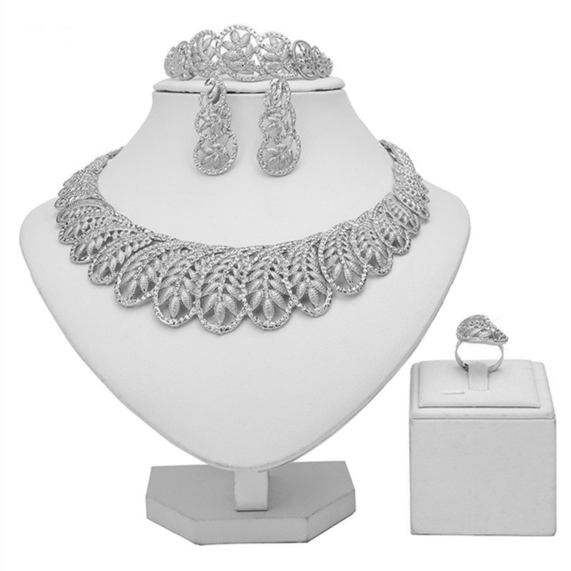 

Earrings & Necklace ZuoDi 2021 Nigerian Wedding Woman Accessories Jewelry Set Wholesale Italian Bridal Dubai Gold Designer, As pic