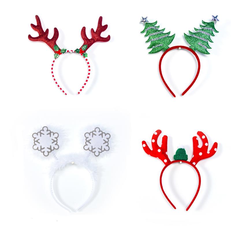 

Christmas Headband Santa Elk Xmas Hair Band Clasp Headwear Head Hoop For Xmas home Party Hairband head hoop Christmas kid Gift