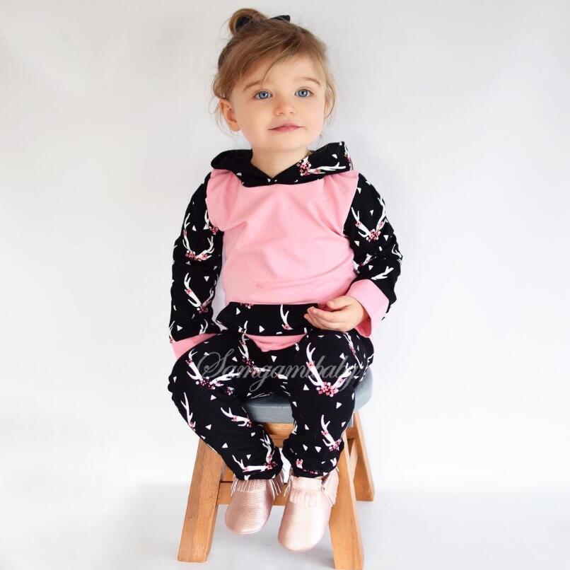 

Floral Newborn Infants Baby Girl Clothes Set Tops Hoodies Long Sleeve Cotton Pants 2Pcs Outfits Set Baby Girls Clothing Set, Picture