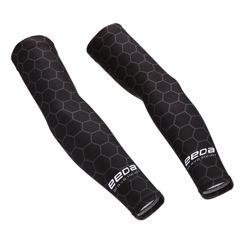 

Eedabros 2 PCS Summer Outdoor Sports Sunsn Sleeves Ice Sleeve Arm Protection Riding Gloves Ice Silk Sleeves L Code, Black