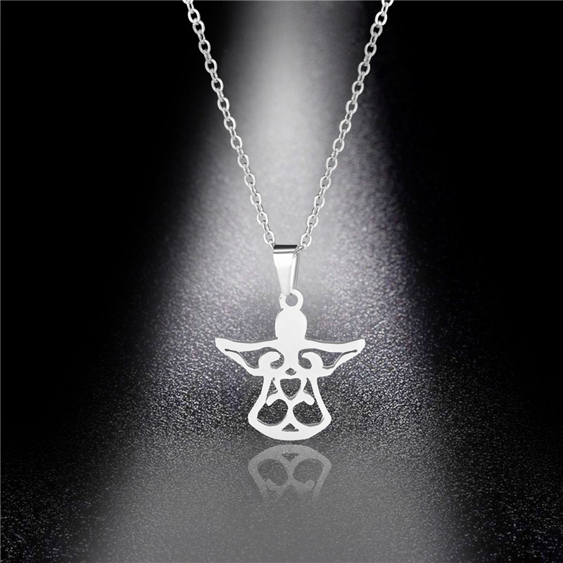 

Fashion Simple Style Angel Necklace Pendant Popular Personality Angel Clavicle Chain Female