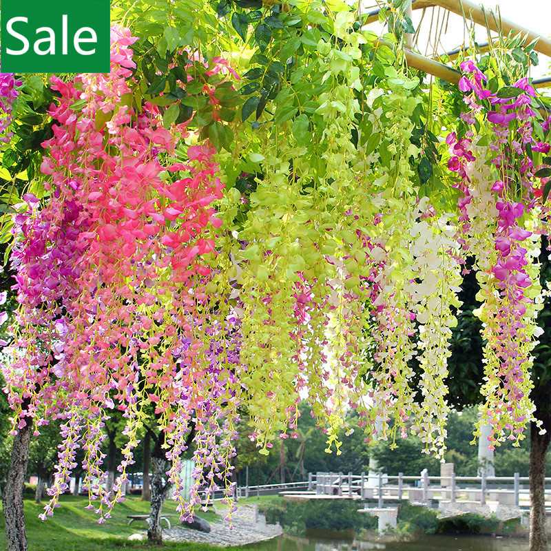 

Flowers Wall Hanging Wedding Arch Decoration Flower Wedding Ceiling Decoration Artificial Plants Home Fake Flowers, D53 short red