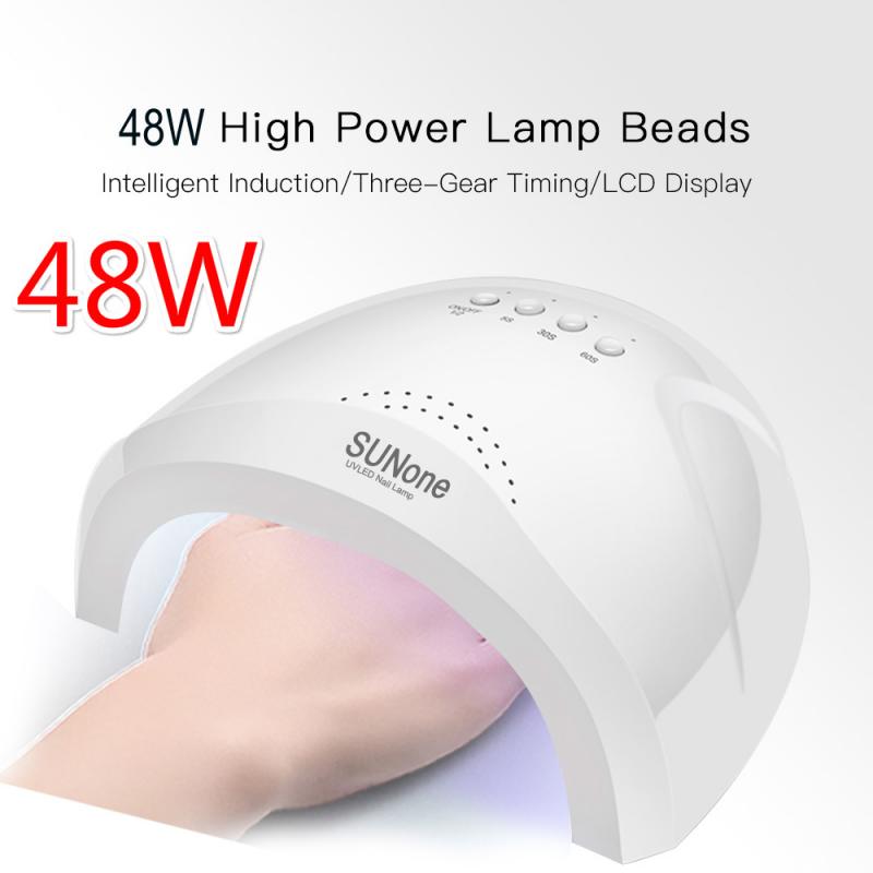 

SUNone 48W UV Nail Polish Dryer LED White For Nail Machine Lamp For Gel Polish Lamp Care Tool, As picture