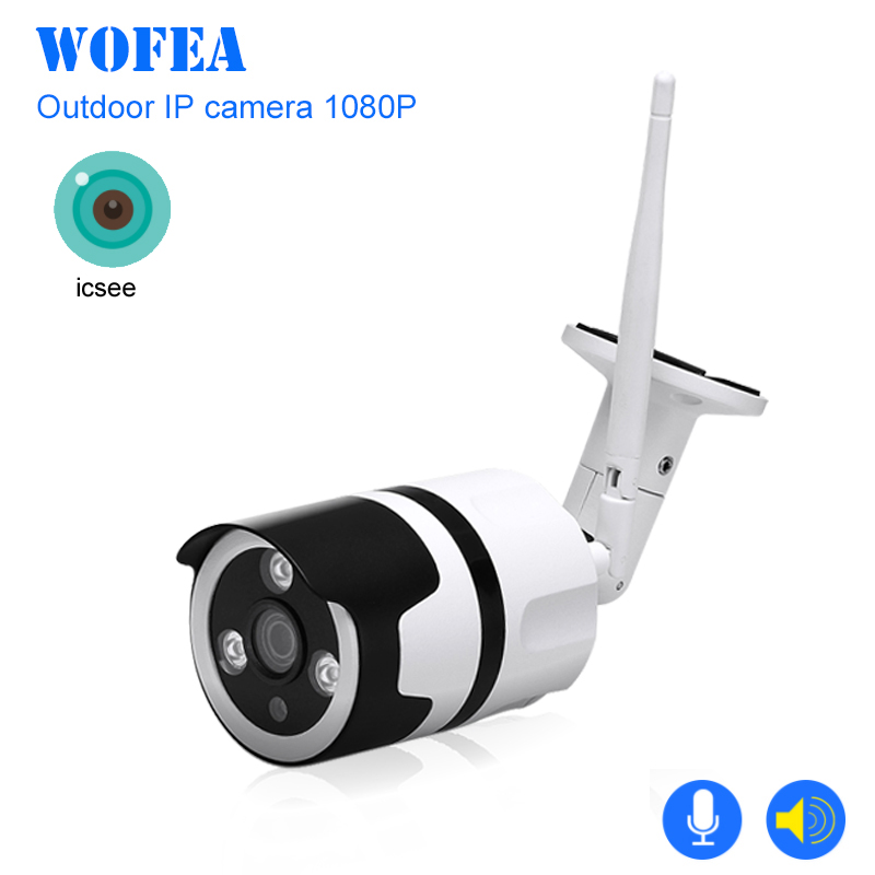 

WOFEA wifi outdoor IP camera 1080P 720P waterproof 2.0MP wireless security camera metal two way audio TF card record P2P bulle