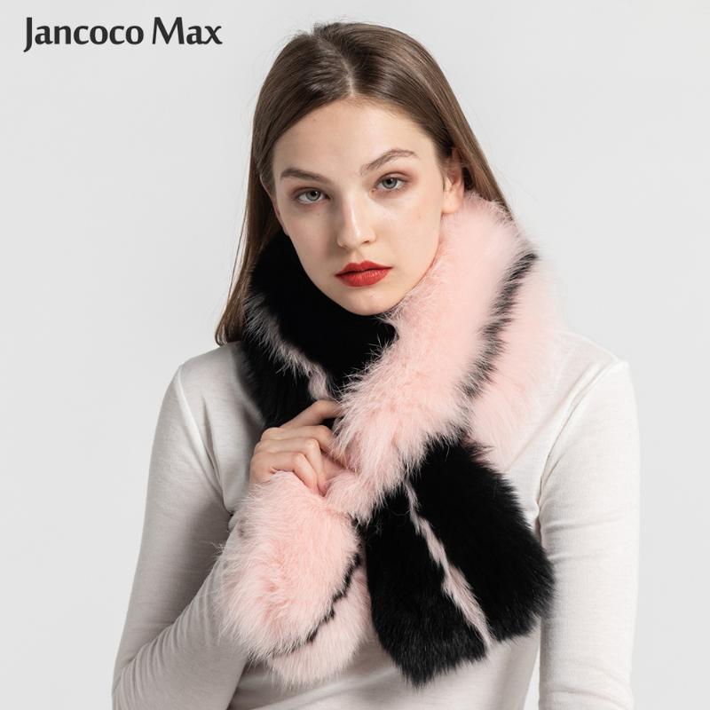 

Women's Luxury Real Fur Scarves Winter Protection Soft Warm Mixed Color Fashion Muffler 2020 New S7596