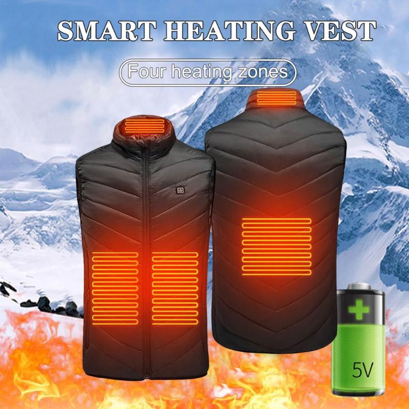 

Heating Vest Washable Usb Charging Heated Warm Vest Three-Speed Control Temperature Outdoor Camping Hiking Golf (Without Battery, Black