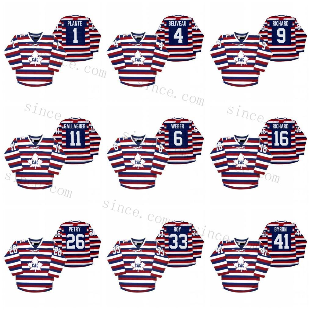 

Montreal Canadiens Shea Weber Centennial 100th Custom Maurice Richard Brendan Gallagher Jacques Plante Guy Lafleur Patrick Roy Red Jerseys, 12 yvan cournoyer
