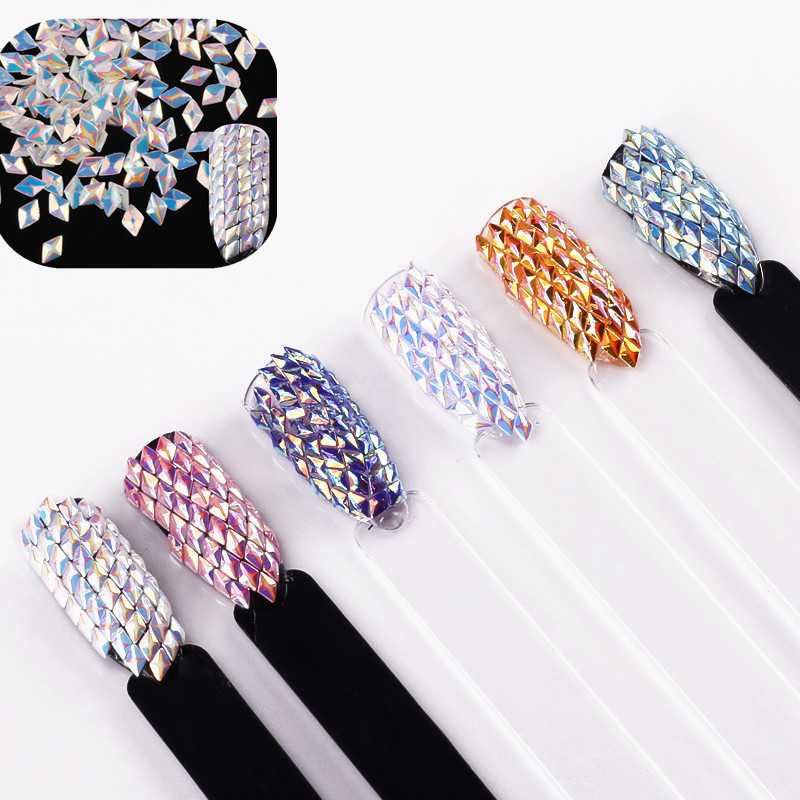 

1PC Sexy Popular New Full Beauty 3D Super Shiny Bling Triangle Nail Paillette Art Decorations AB Chameleon Nail Glitter Sequins