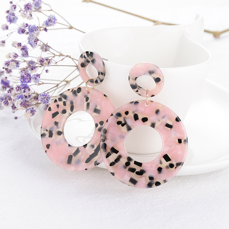 

New Trendy Leopard Tortoiseshell Print Eardrop Geometric Acetate Board Acrylic Earrings For Women Jewelry Accessories pendientes