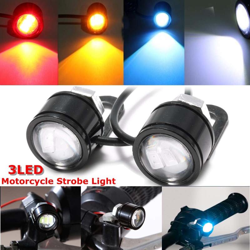 

2pcs Motorcycle ATV LED Mirror Warming Flash Decor Strobe License Plate Light Lamp