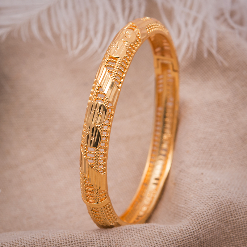 

1pc Gold Color Women Bangle Dubai Bride Wedding Ethiopian Bracelet Africa Bangle Arab Jewelry Gold Charmgirls Bracelet gift