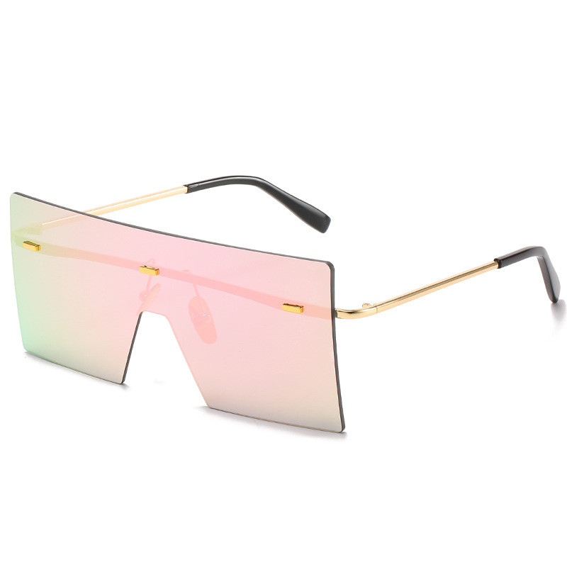 

Unisex Fashion Oversized Square Rimless Sunglasses Women Brand Designer Flat top Big Sun Glasses Travel Gradient UV400