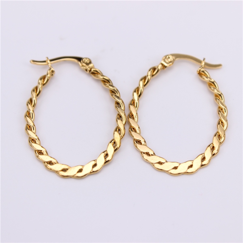 

Size 4 Flat Fashion women's jewelry stainless steel earrings 30mm 40mm 50mm 60mm birthday present popular LH898