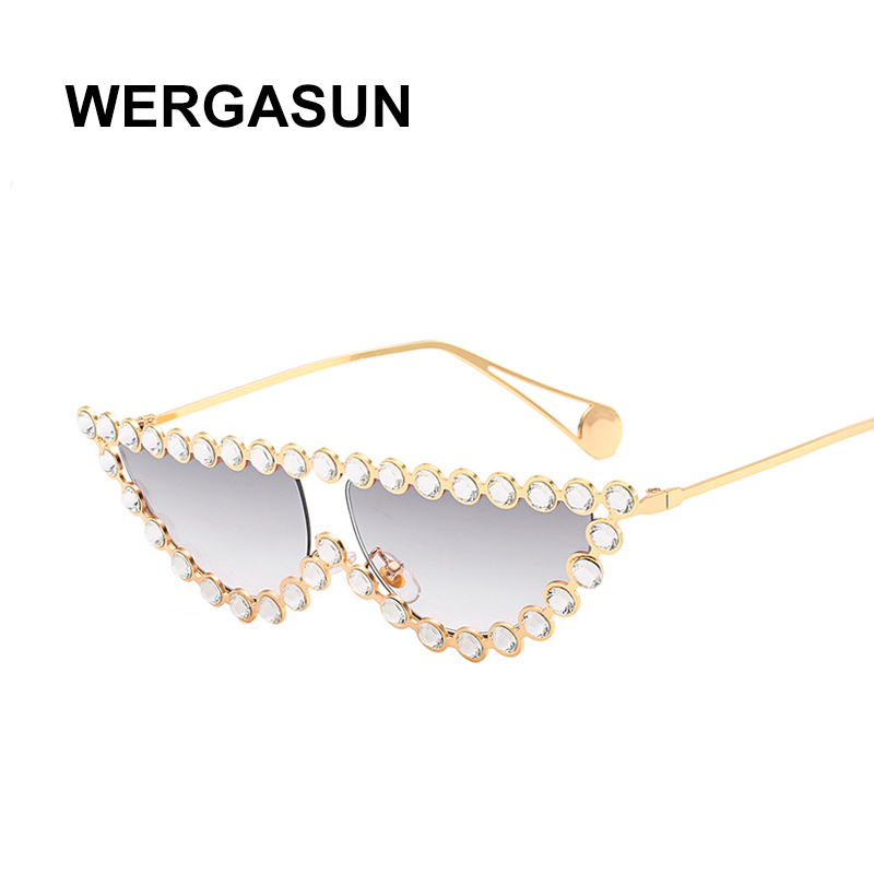 

Sunglasses WERGASUN 2021 Cat Eye Women Cute Sexy Brand Designer Summer Retro Small Frame Cateye Sun Glasses
