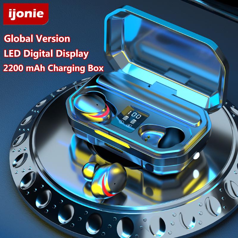 

New LED Bluetooth Wireless Headphones Touch Control Headphone IPX7 Waterproof Wireless Charging Sports Headset