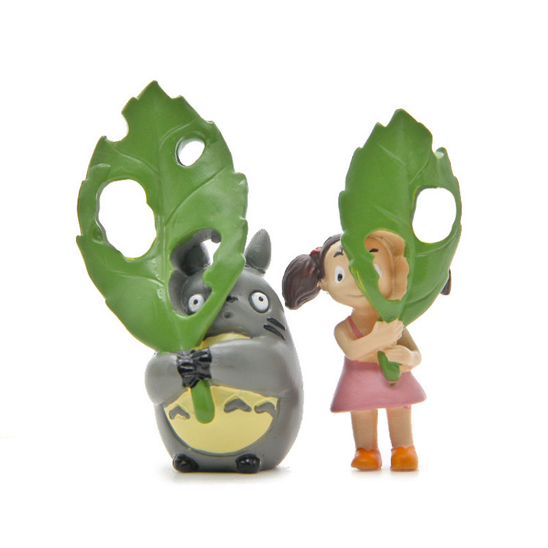

Totoro Hold Big Leaf Miniature Fairy Garden Home Houses Decoration Mini Craft Micro Landscaping Decor DIY Accessories