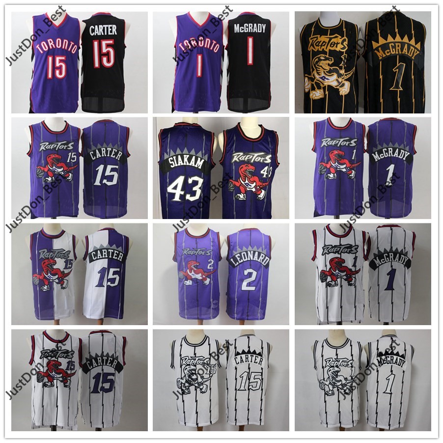 

Men Toronto Raptors jerseys Tracy 1 McGrady T-Mac Vince 15 Carter Air Basketball Jerseys Stitched Shirts Shorts Size S-XXL, Black;red