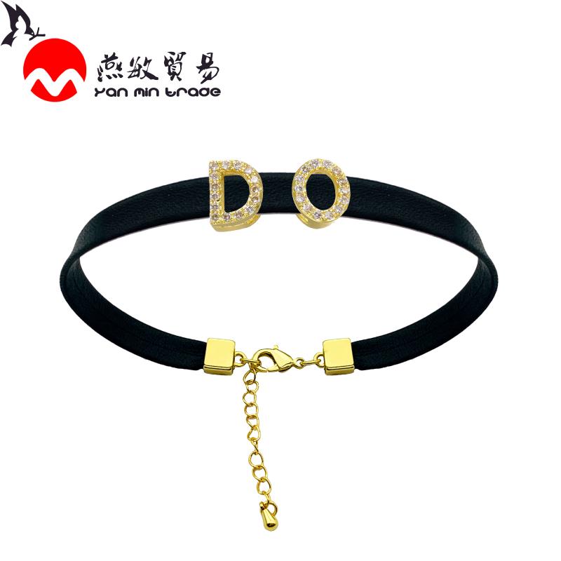 

High Quality Letter Leather Bracelets For Women Classic Gold 26 Initial Name Charm Bracelet Jewelry Custom Couple Gift