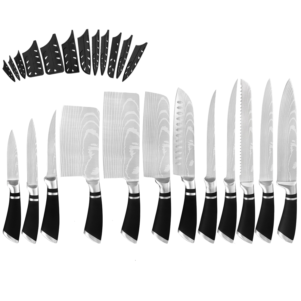 

Stainless Steel Knife Kitchen Knives Set Gift Edge Guard Sheath Boning Cleaver Slicer Utility Knife Meat Poultry Seafood Tool