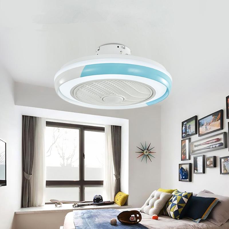 

Modern Nordic Simple Ceiling Fan Light Acrylic LED Smart Mute Remote Dimming AC 220V Children's Bedroom Ceiling Light